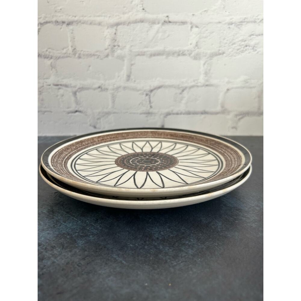 Cavalier Ironstone Boho Brown Floral Dinner Plates, Set of 2 - Picture 2 of 7